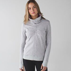 Lululemon In A Cinch Long Sleeve Tee Heathered Light Grey  Classic Stripe Top